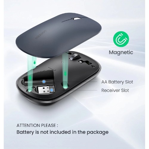MOUSE ΑΣΥΡΜΑΤΟ UGREEN MU001 (90373) SILENT LIGHT GRAY